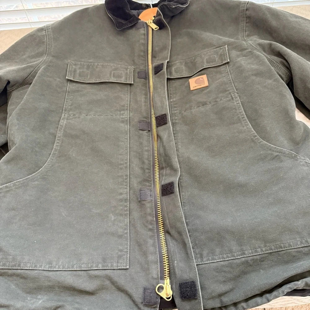 Carhartt Arctic Jacket Nylon Quilt Lined Mens C26 MOS Moss Green Canvas Size XL